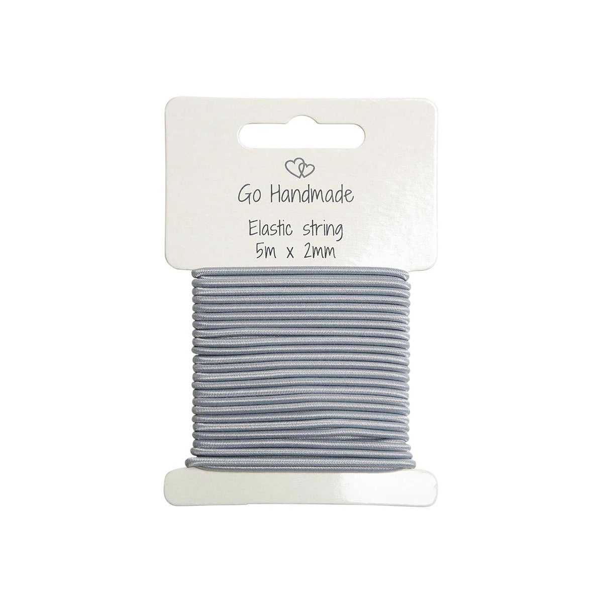 Go Handmade elastisches Kabel 5m x 2 mm grau/blau
