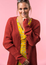 Strickjacke mit V-Ausschnitt und Tasten