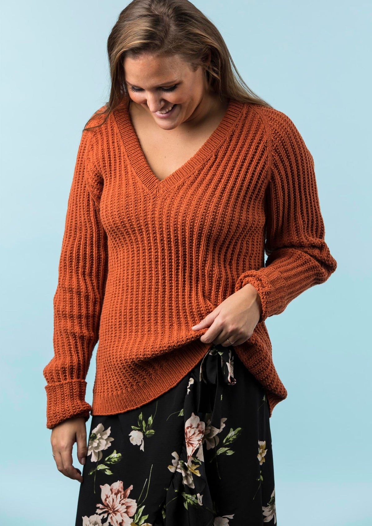 Klassischer Pullover mit V-Ausschnitt