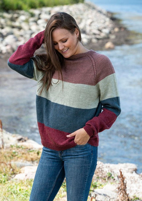 Boxy stribet bluse