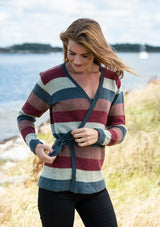 Beat-Around-Bluse mit breiten Streifen