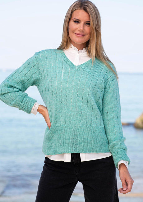 Pullover mit vertikalen hohlen Reihen