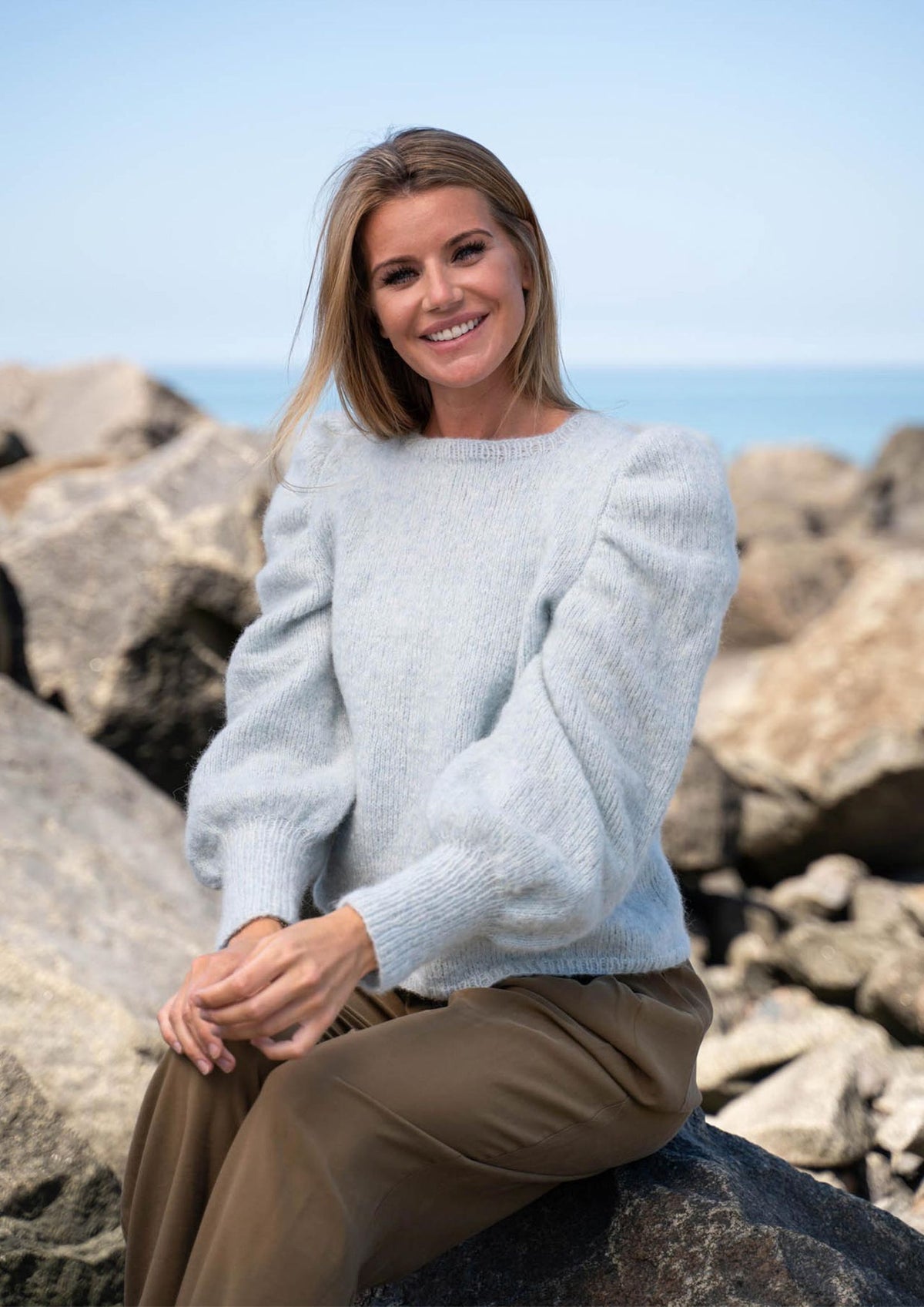 Pullover mit gerafften Ärmelbündchen