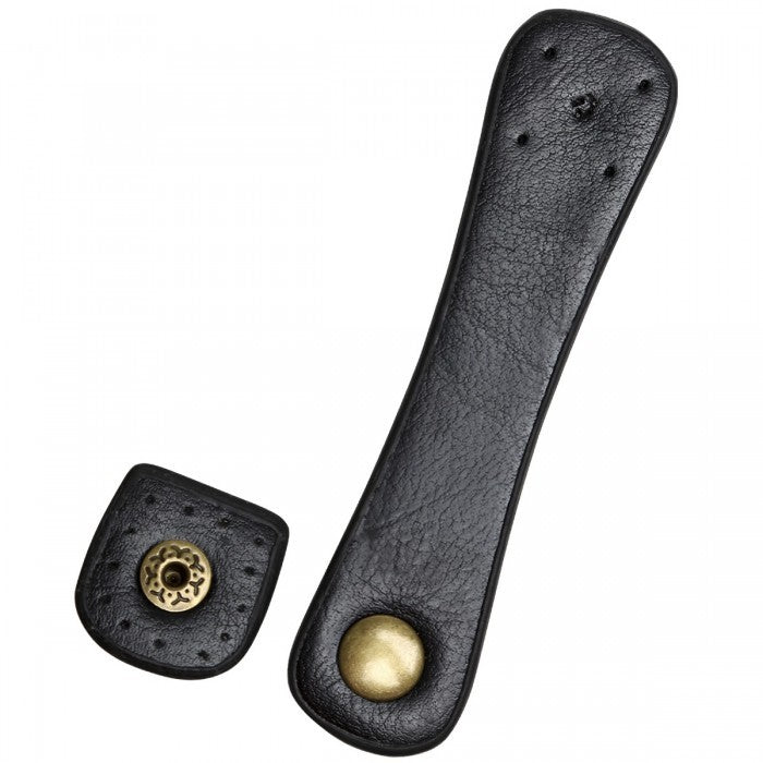 Go Handmade Riemen mit Druckverschluss in PU-Leder 11 x 1,8cm Schwarz 