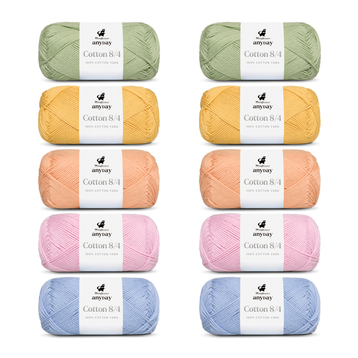 ANYDAY Cotton 8/4 Colorbag 10er Packung