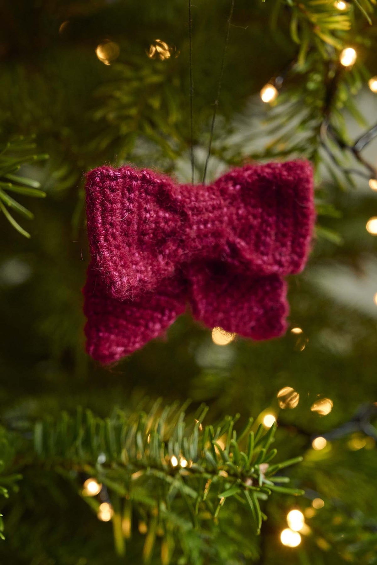 Gehäkelte Schleife - Merino Silk Style Weihnachten