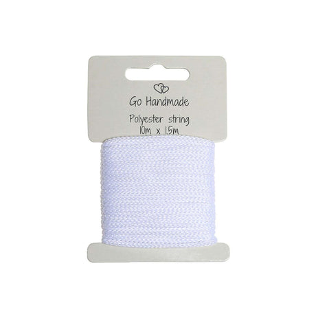 Go Handmade Polyestersnover 10 m x 1,5 mm weiß