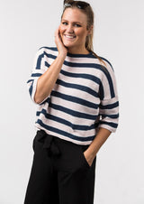 Weite Baumwollbluse mit Streifen