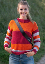 Gestreifter Pullover mit Silberfaden