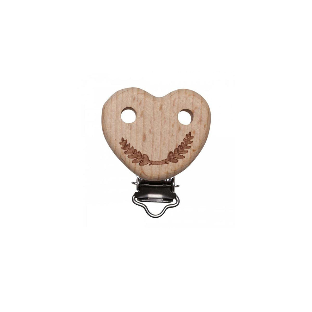Go Handmade Seleclips Holz mit Löchern 36 x 30 mm Herz mit Lorbeer