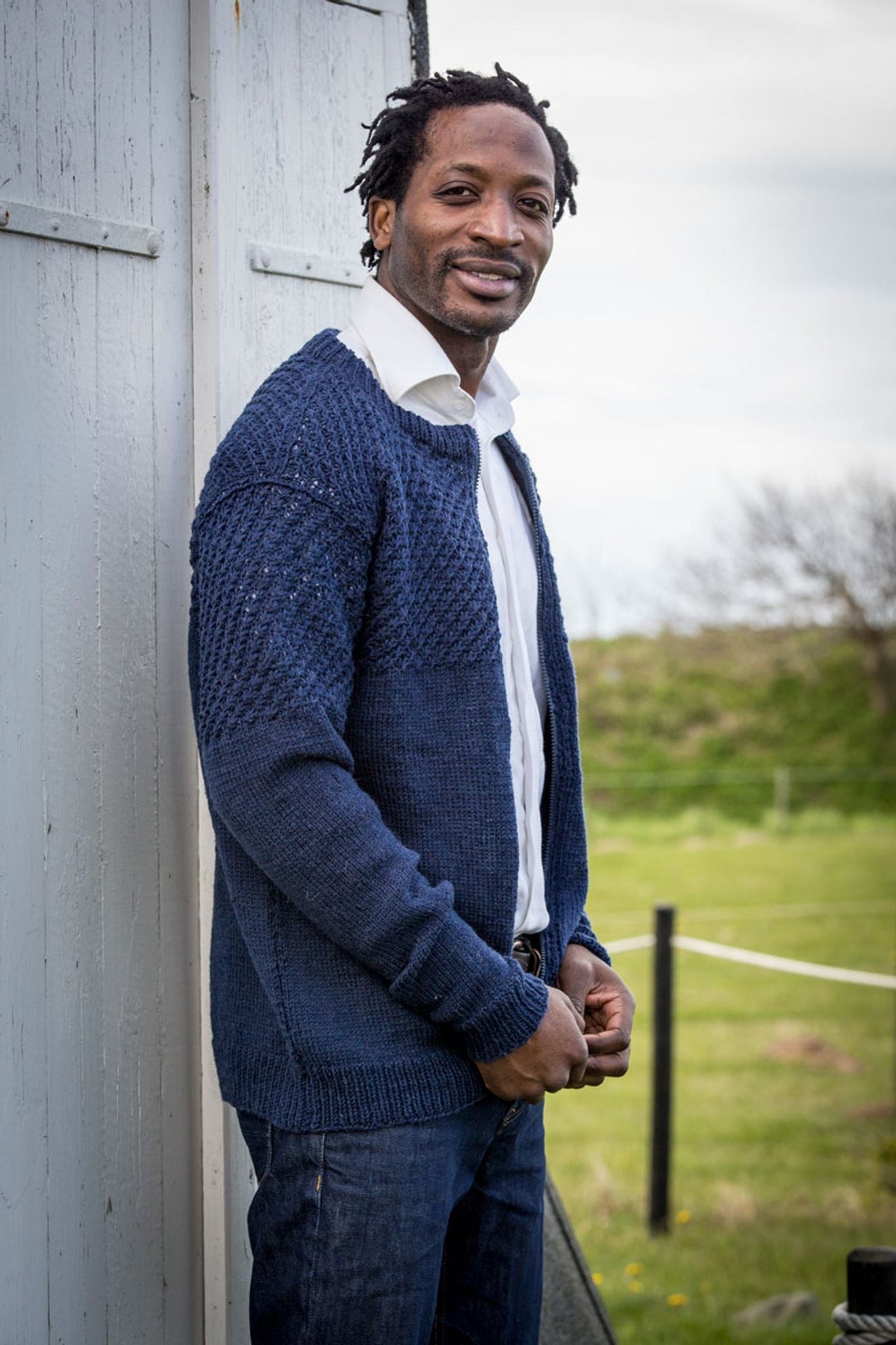 Herren -Strickjacke mit Reißverschluss